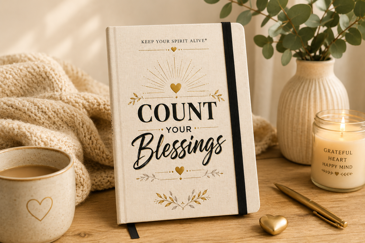 Count Your Blessings A6 Linen-Look Notepad | Gratitude Gift