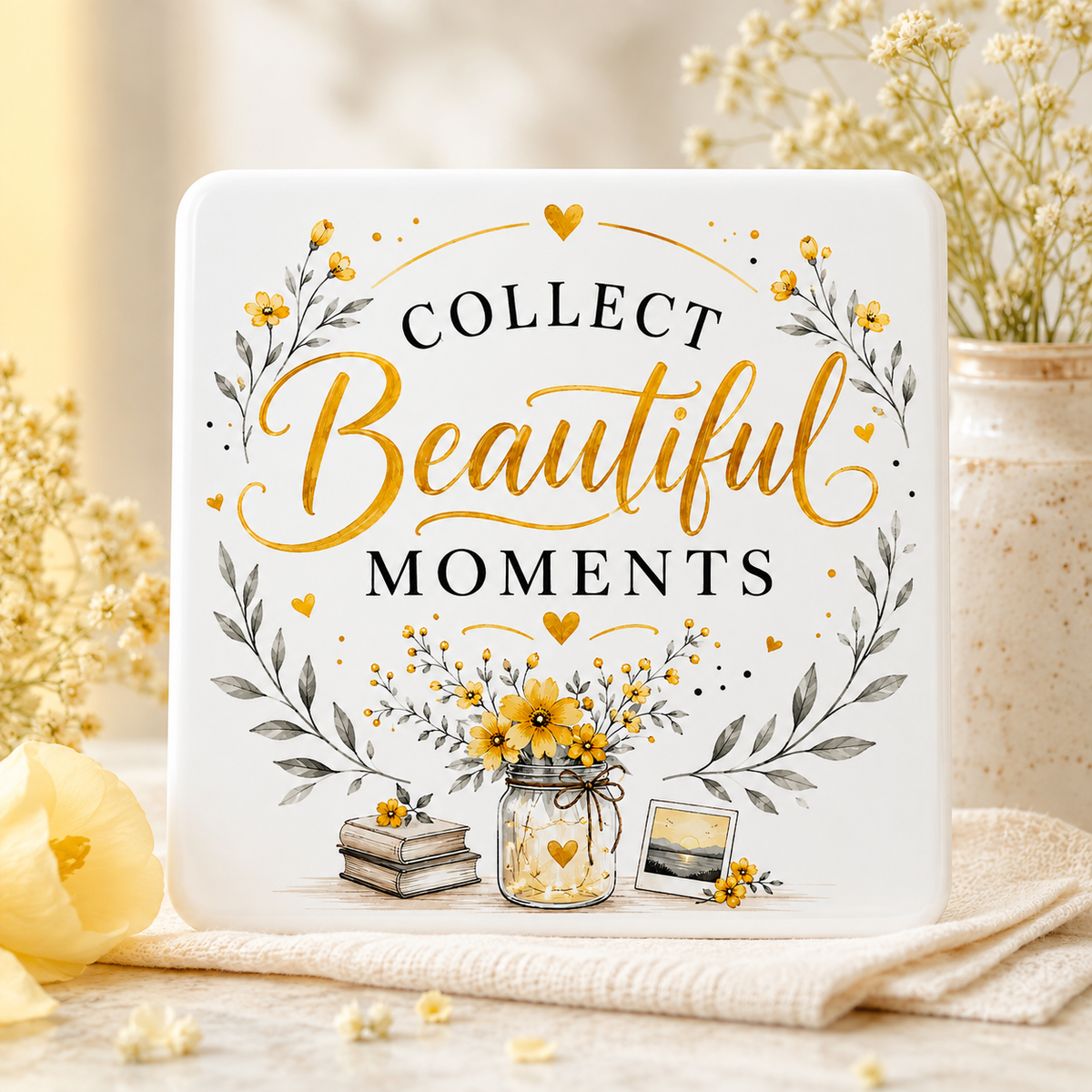 Joy Inspirational Ceramic Coaster – Choose Your Design