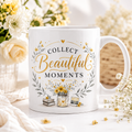 Collect Beautiful Moments 11oz white gloss ceramic mug with yellow floral inspirational design