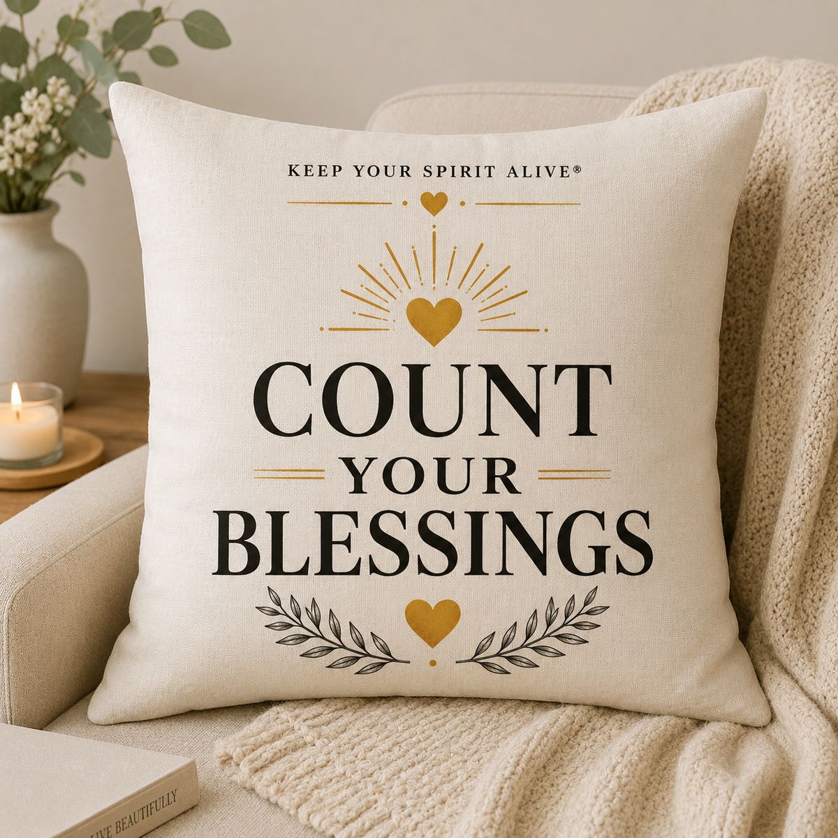 Gratitude Inspirational Cushion – Choose Your Design
