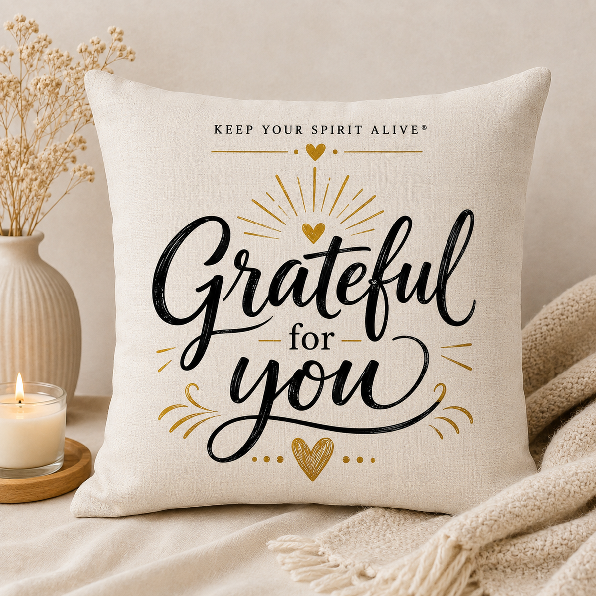 Gratitude Inspirational Cushion – Choose Your Design