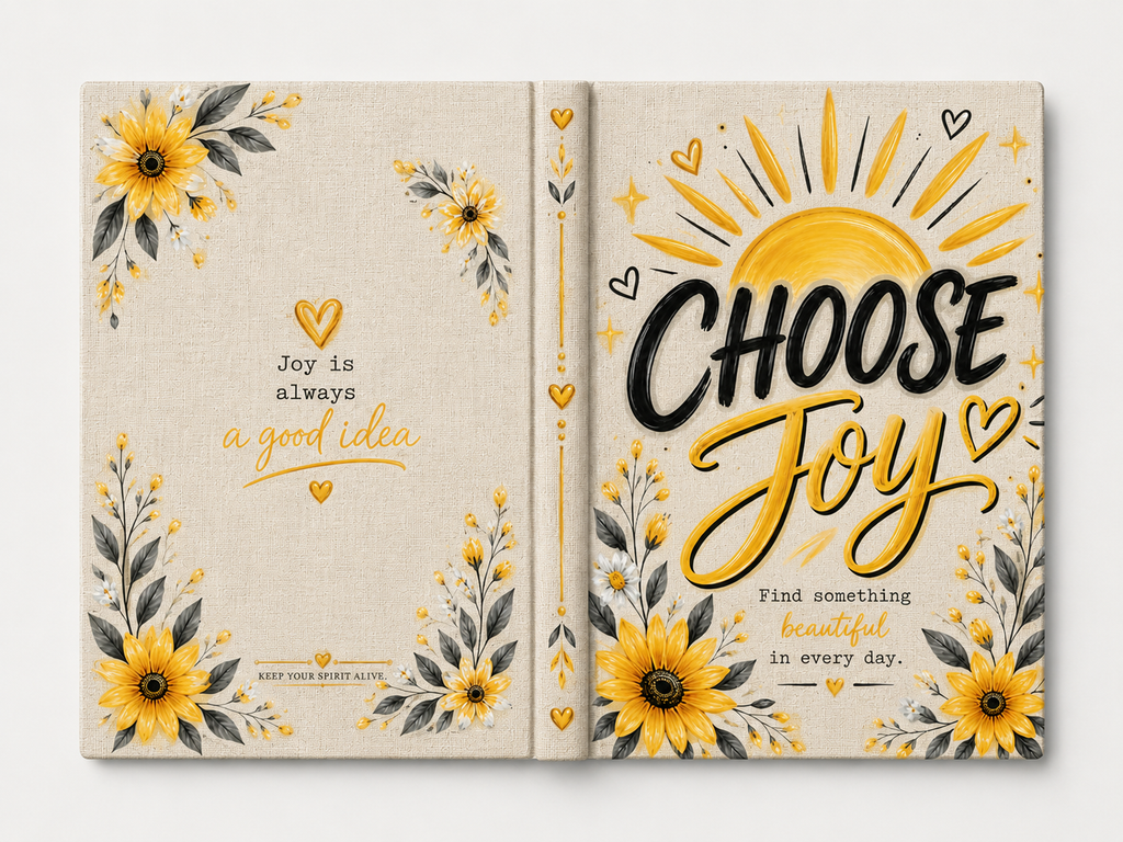 Choose Joy A6 Linen Notebook | Inspirational Journal