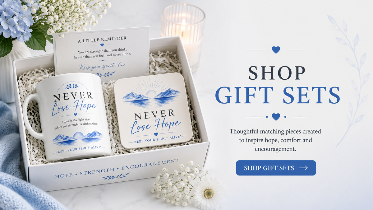 Never Lose Hope Ceramic Mug and Coaster set