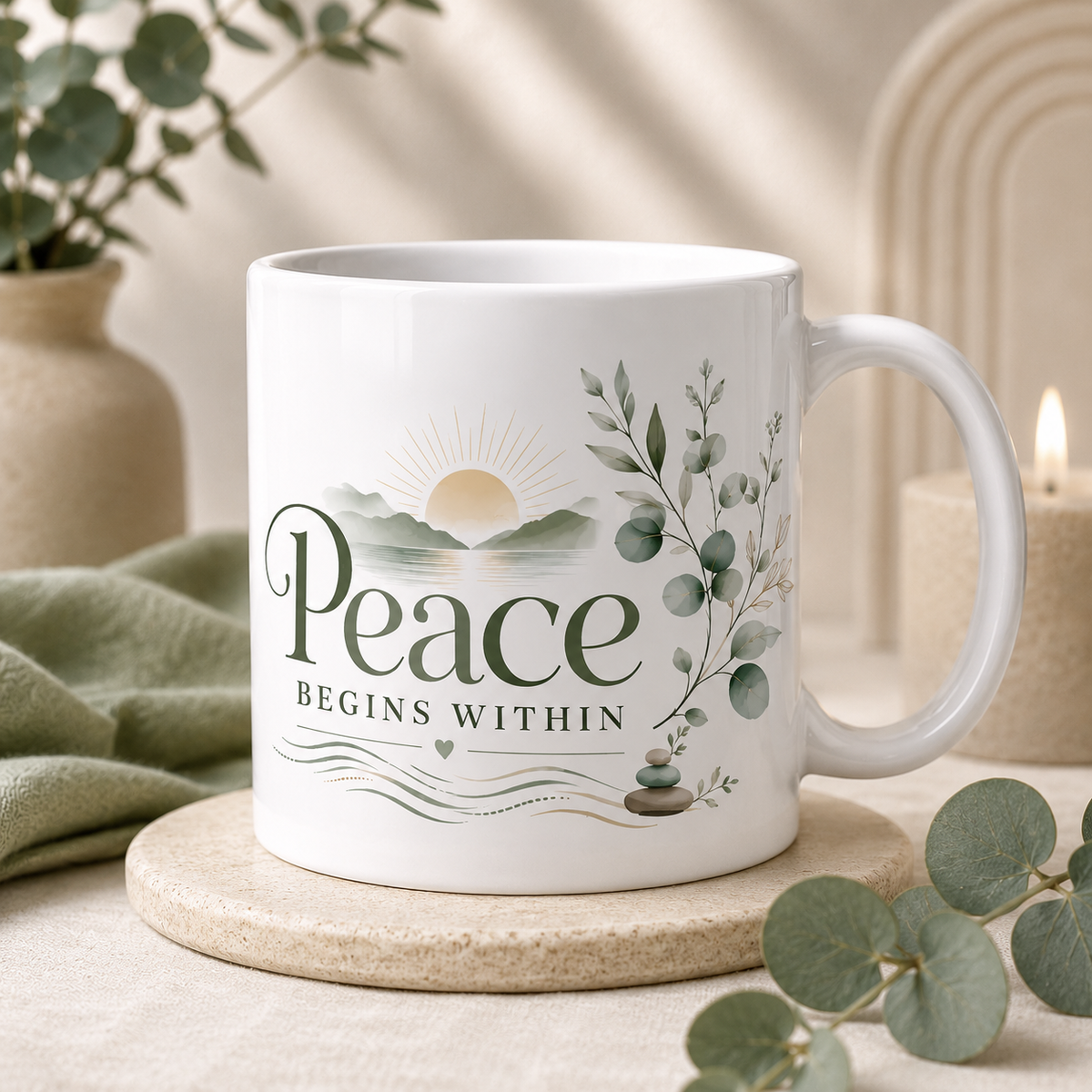 Peace Begins Within Inspirational Mug | 11oz