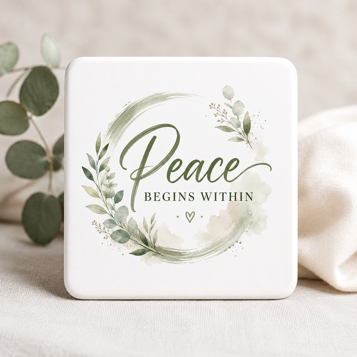 Inspirational Peace Coaster | Choose Your Message