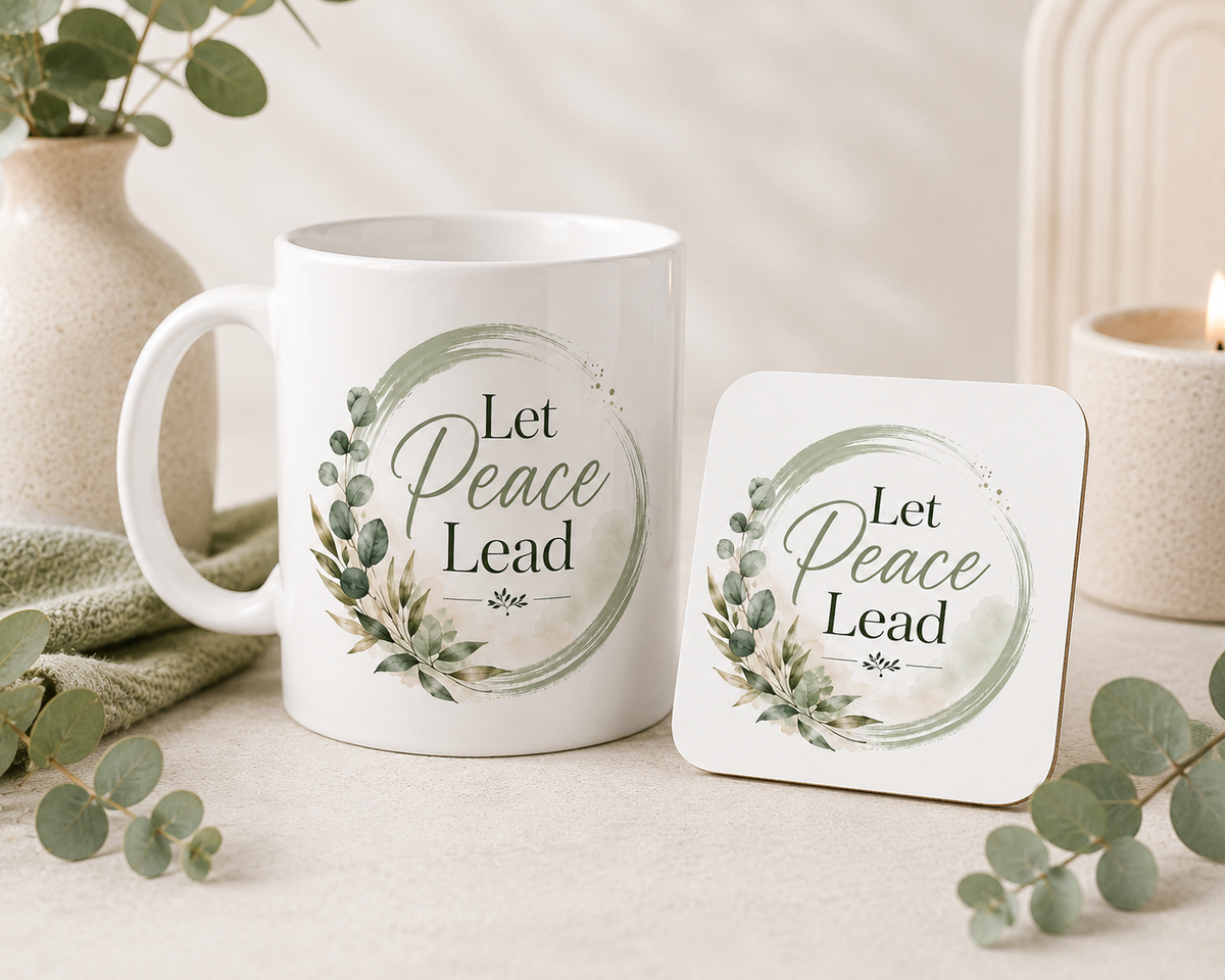Let Peace Lead Mug & Coaster Gift Set | Inspirational Peace Gift