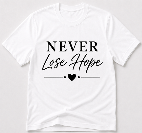 Classic Script T-Shirt | Sympathy Gift for Him or Her | Hope Tee UK – Black & White